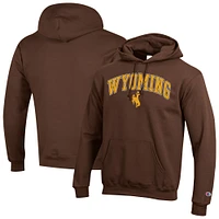 Sweat à capuche avec logo Arch Over Champion Brown des Wyoming Cowboys pour homme
