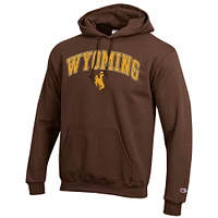 Sweat à capuche avec logo Arch Over Champion Brown des Wyoming Cowboys pour homme
