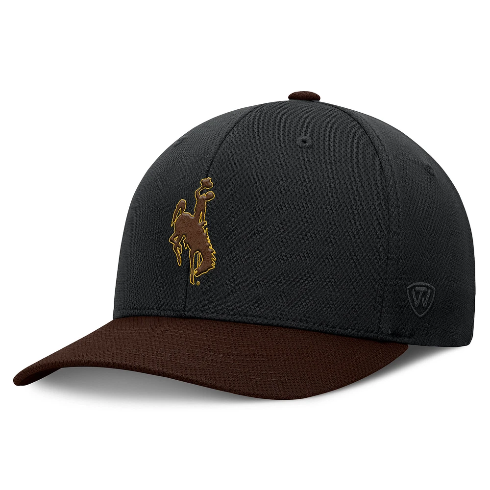 Men's Top of the World  Brown Wyoming Cowboys Reflex Fitted Hat