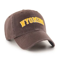 Casquette ajustable marron « 47 » pour homme, motif Wyoming Cowboys, avec inscription « Clean Up »