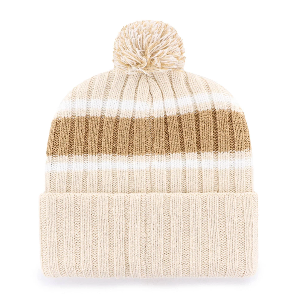 Men's '47 Tan Wyoming Cowboys Plateau Cuffed Knit Hat with Pom