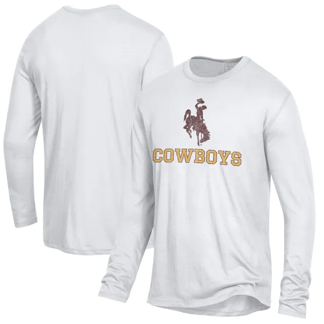 Men's Champion Gray Wyoming Cowboys Football Jersey Long Sleeve T