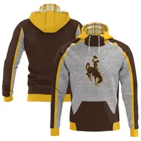 Men's Uscape Apparel Oatmeal Wyoming Cowboys Pullover Hoodie