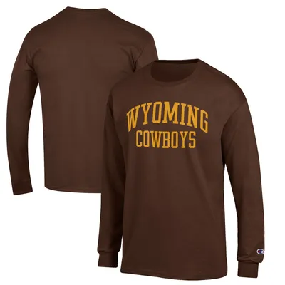 Wyoming Cowboys Champion Jersey Long Sleeve T-Shirt - Brown