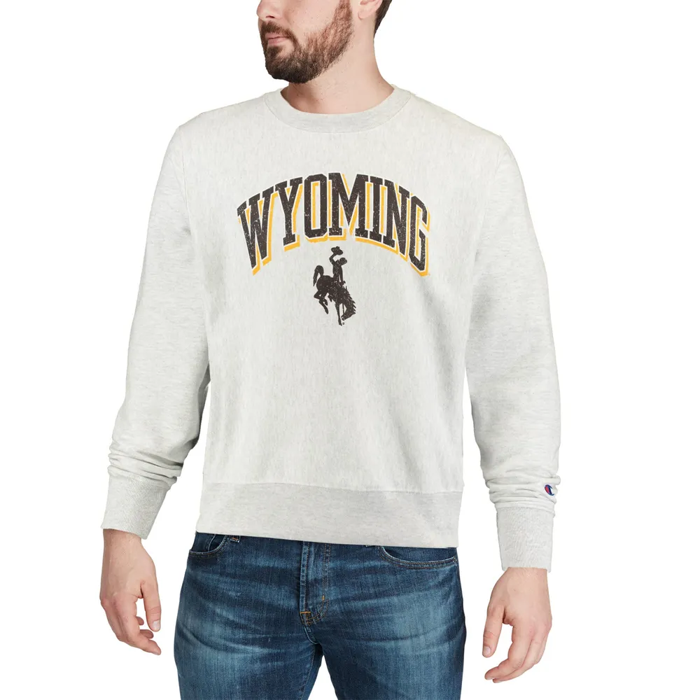 Men's Champion Gray Wyoming Cowboys Football Jersey Long Sleeve T