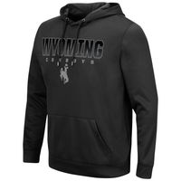 Men's Colosseum Black Wyoming Cowboys Blackout 3.0 Pullover Hoodie