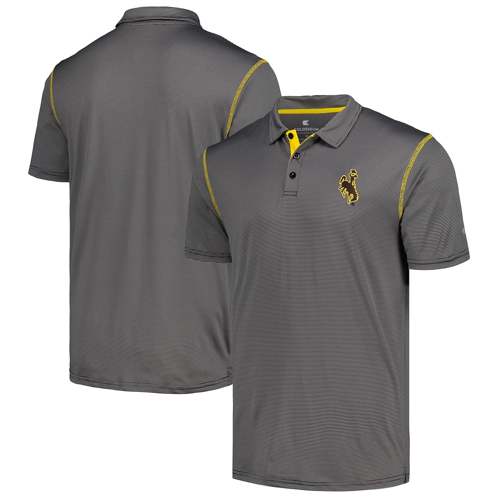 Men's Colosseum  Black Wyoming Cowboys Cameron Polo