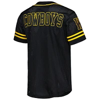 Maillot de baseball boutonné en maille Free Spirited des Cowboys du Wyoming noirs Colosseum pour hommes