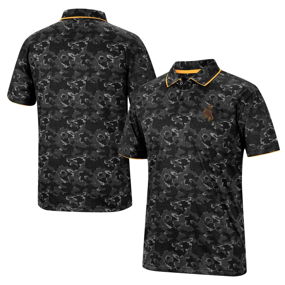 Men's Colosseum Black Wyoming Cowboys Speedman Polo