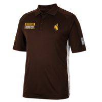 Men's Colosseum Brown Wyoming Cowboys OHT Military Appreciation Snow Camo Polo