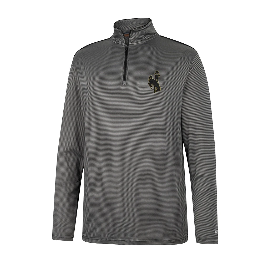 Men's Colosseum Charcoal Wyoming Cowboys Logo Quarter-Zip Windshirt