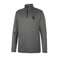 Men's Colosseum Charcoal Wyoming Cowboys Logo Quarter-Zip Windshirt