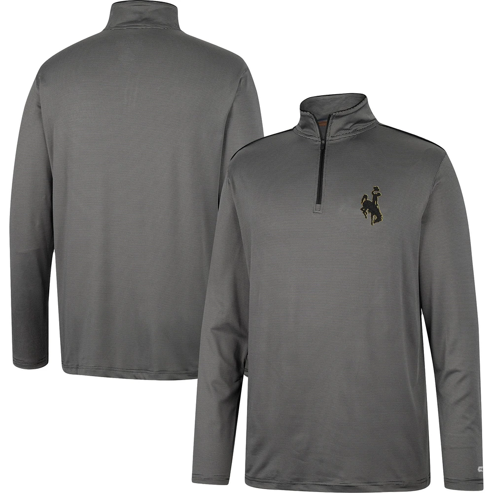 Men's Colosseum Charcoal Wyoming Cowboys Logo Quarter-Zip Windshirt