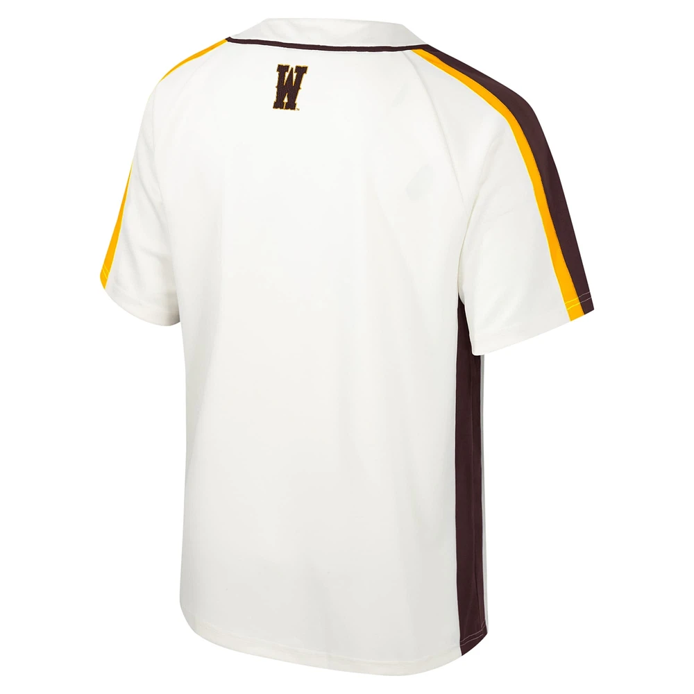 Maillot de baseball boutonné Ruth Colosseum Cream Wyoming Cowboys pour hommes