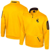 Men's Colosseum Gold Wyoming Cowboys Mainframe Quarter-Zip Fleece Jacket