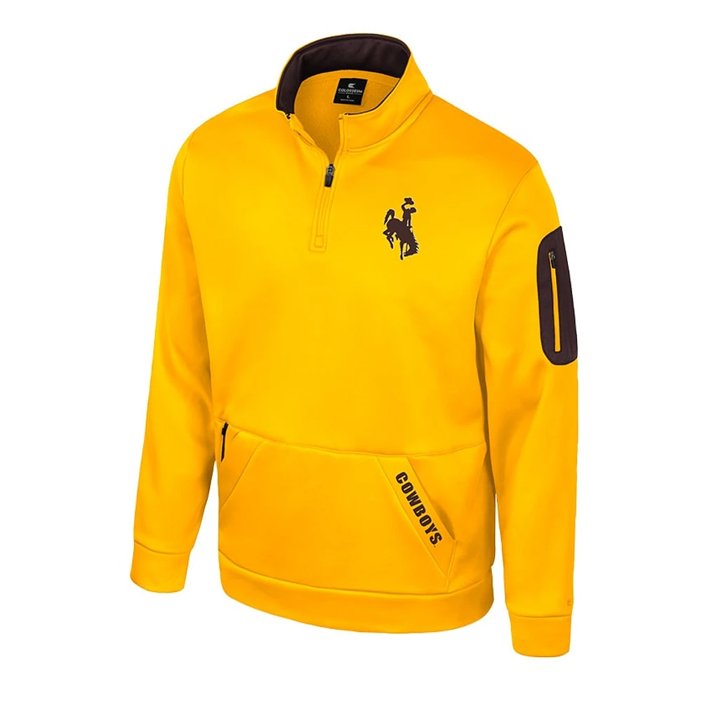 Men's Colosseum Gold Wyoming Cowboys Mainframe Quarter-Zip Fleece Jacket