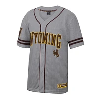 Men's Colosseum Gray Wyoming Cowboys Free Spirited Baseball Jersey