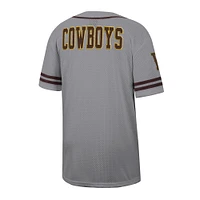 Men's Colosseum Gray Wyoming Cowboys Free Spirited Baseball Jersey