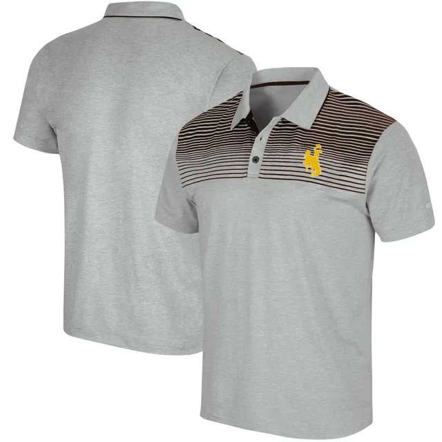 Men's Colosseum Heather Gray Wyoming Cowboys Chamberlain Polo Size: Large