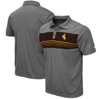 Men's Colosseum Heathered Charcoal Wyoming Cowboys Smithers Polo