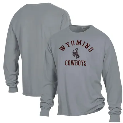 Men's Champion Brown Wyoming Cowboys Football Jersey Long Sleeve T-Shirt