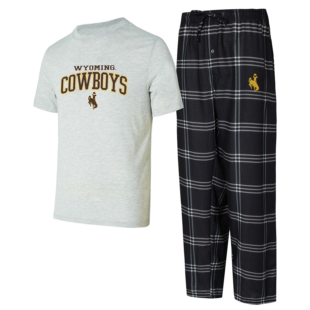 Ensemble de nuit pour homme Concepts Sport Wyoming Cowboys avec t-shirt et pantalon