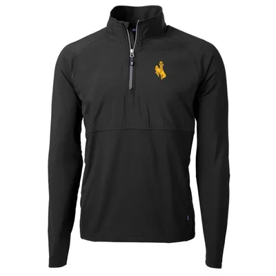 Wyoming Cowboys Cutter & Buck Adapt Eco Knit Hybrid Recycled Quarter-Zip Pullover Top