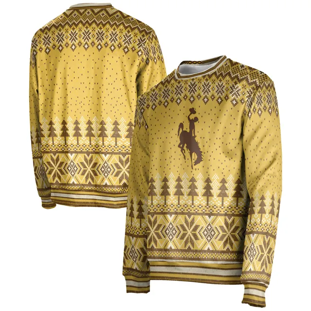 Men's Uscape Apparel Cream Wyoming Cowboys Premium Heavyweight Pullover Sweatshirt Size: Small