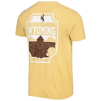 Men's Gold Wyoming Cowboys Logo Campus Icon T-Shirt