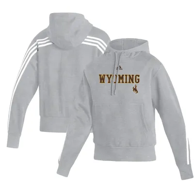 Wyoming Cowboys adidas Women's Fashion Pullover Hoodie - Heathered Gray