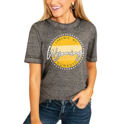 Women's '47 Navy/Gray Dallas Cowboys Stamp Fade Full Time Lace-Up Raglan  Long Sleeve T-Shirt