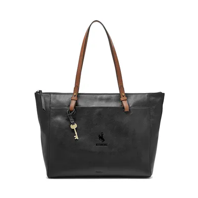 Wyoming Cowboys Fossil Women's Leather Rachel Tote - Black
