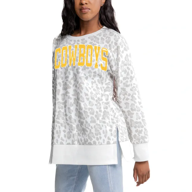 Women's Gameday Couture Gray Wyoming Cowboys Faded Wash Pullover Sweatshirt Size: Small