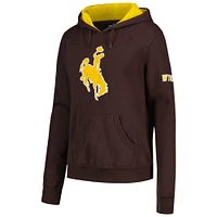 Sweat à capuche gros logo Stadium Athletic Cowboys du Wyoming pour femme, marron