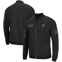 Veste entièrement zippée Colosseum Black Xavier Musketeers OHT Military Appreciation High-Speed ​​Bomber pour hommes