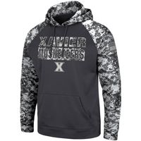 Men's Colosseum Charcoal Xavier Musketeers OHT Military Appreciation Digital Camo Pullover Hoodie