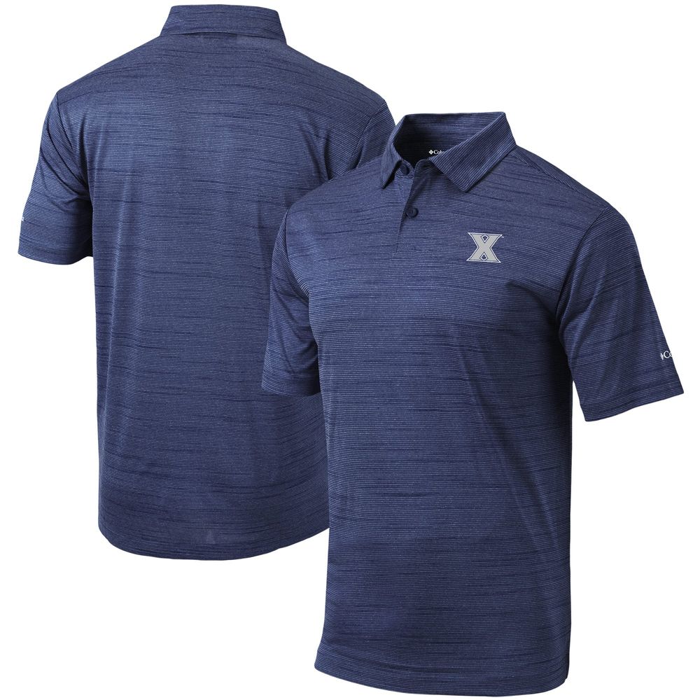 Men's Columbia Golf Navy Xavier Musketeers Omni-Wick Set Polo