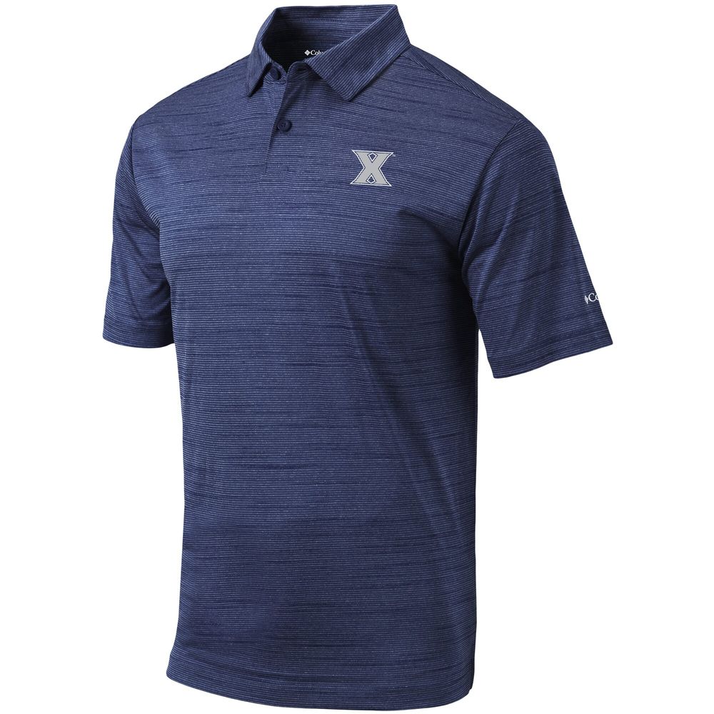 Men's Columbia Golf Navy Xavier Musketeers Omni-Wick Set Polo