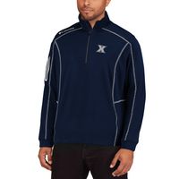 Men's Columbia Golf Navy Xavier Musketeers Shotgun Omni-Wick Quarter-Zip Pullover Jacket