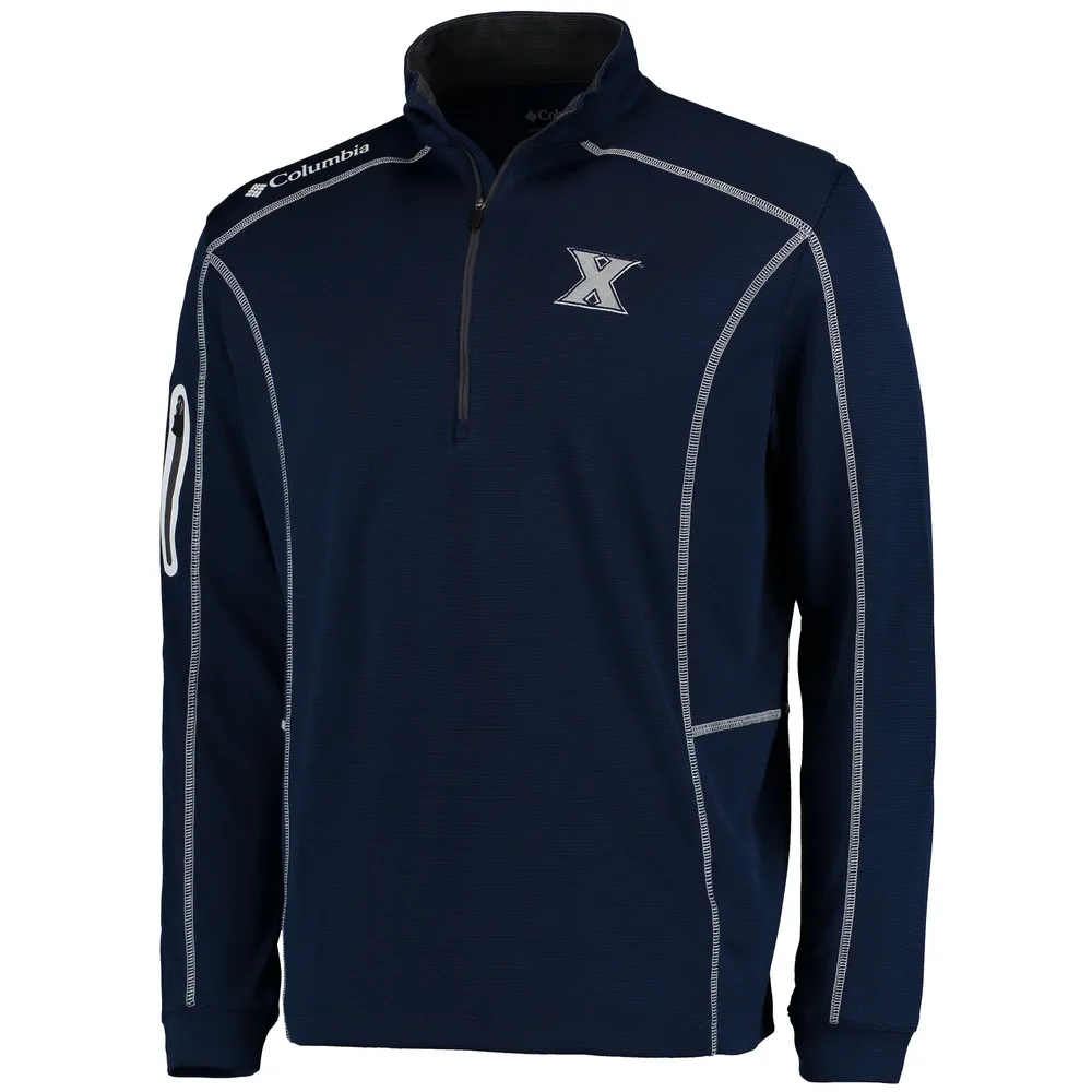 Columbia Golf Navy Xavier Mousquetaires Shotgun Omni-Wick Quarter-Zip Pullover Jacket