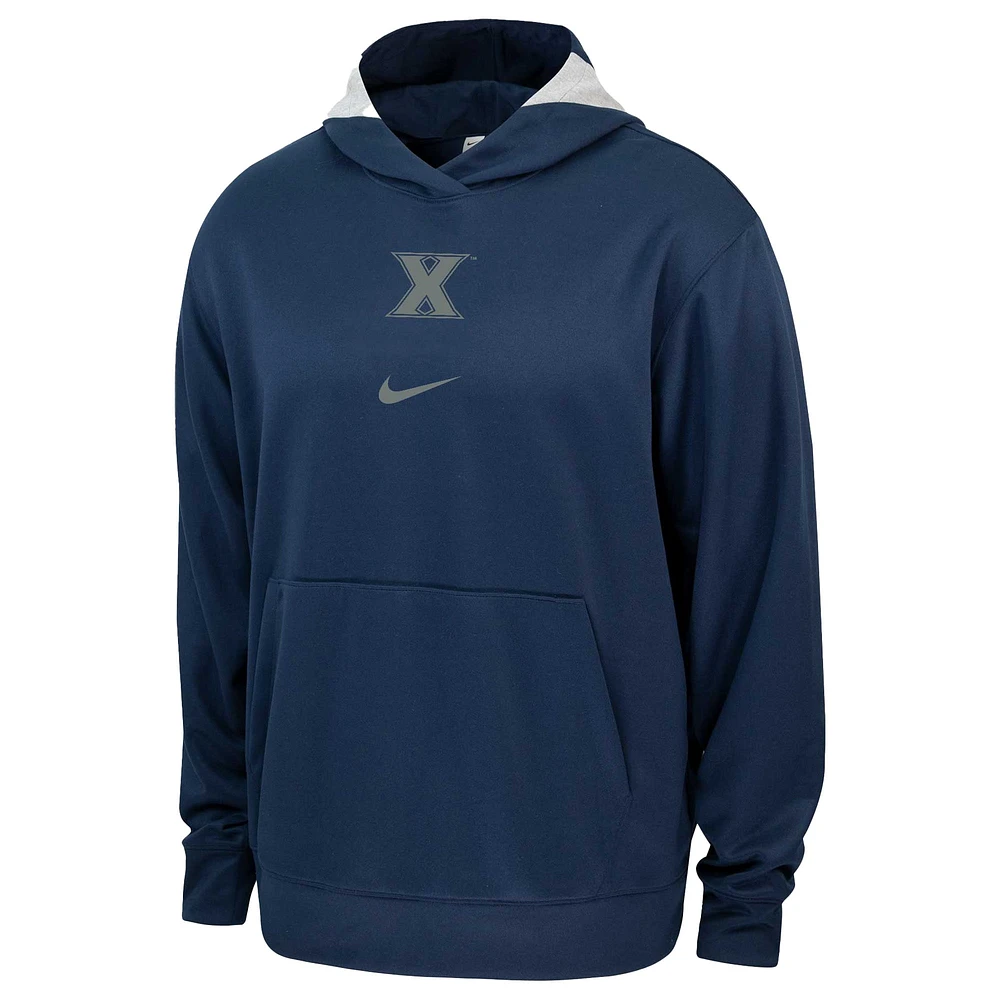 Sweat à capuche Nike Navy Xavier Musketeers Basketball Spotlight Performance pour homme