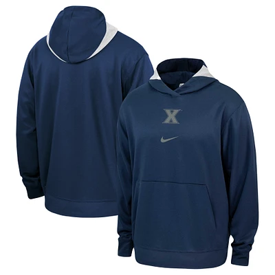 Sweat à capuche Nike Navy Xavier Musketeers Basketball Spotlight Performance pour homme