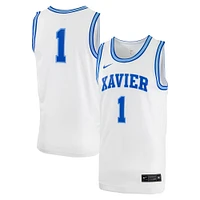 Men's Nike #0 White Xavier Musketeers Replica Basketball Jersey