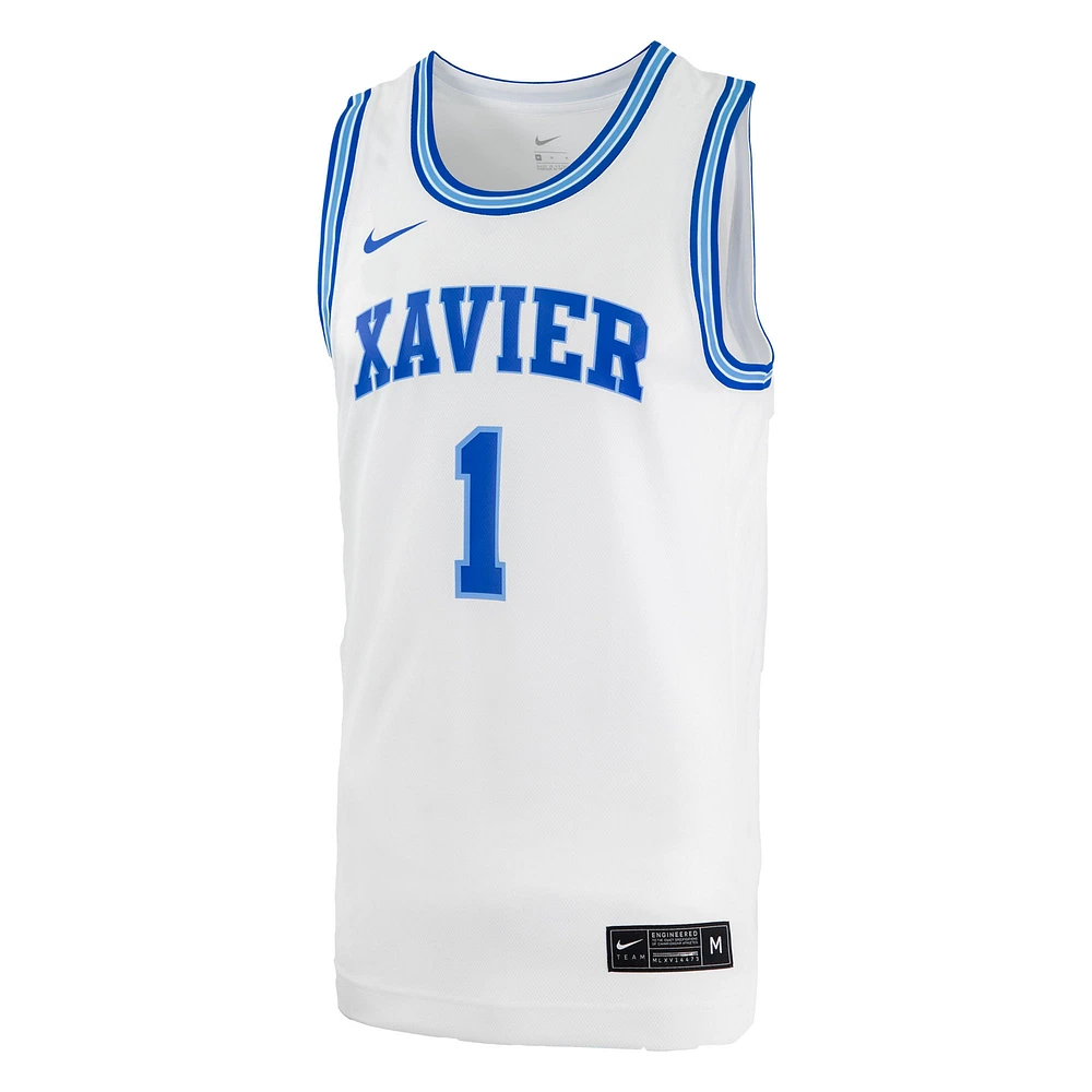 Maillot de basket-ball réplique Nike #0 Xavier Musketeers blanc pour homme