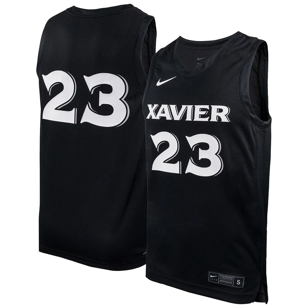 Men's Nike #23 Black Xavier Musketeers Replica Basketball Jersey