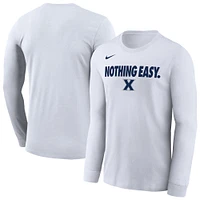 Men's Nike White Xavier Musketeers 2025 On-Court Bench Long Sleeve T-Shirt