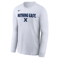 Men's Nike White Xavier Musketeers 2025 On-Court Bench Long Sleeve T-Shirt