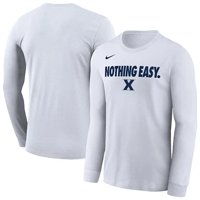 Men's Nike White Xavier Musketeers 2025 On-Court Bench Long Sleeve T-Shirt