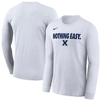 Men's Nike White Xavier Musketeers 2025 On-Court Bench Long Sleeve T-Shirt