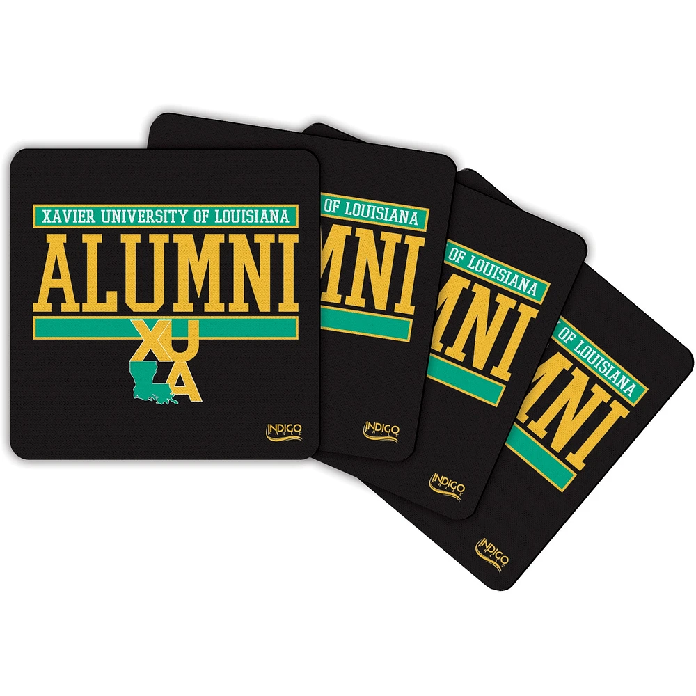 XULA Gold Alumni 4-Pack Neoprene Coaster Set